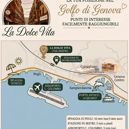 Bilocale La Dolcevita Sestri Ponente Aeroporto Appartement Gênes